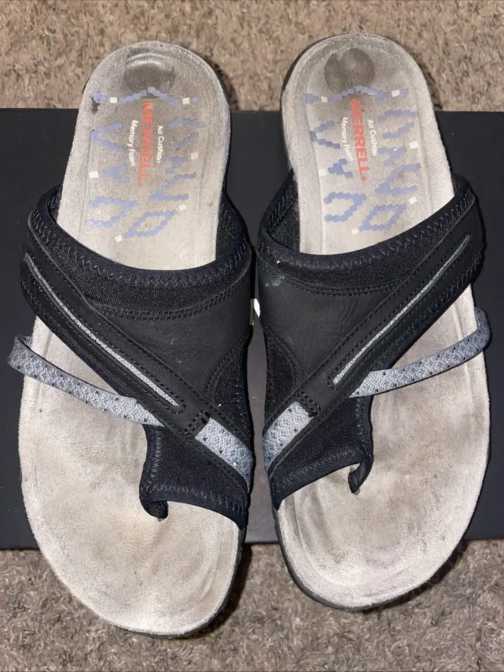 Merrell Terran Post Slide Sandals Womens Size 9 Black J55342 Gorpcore Sporty